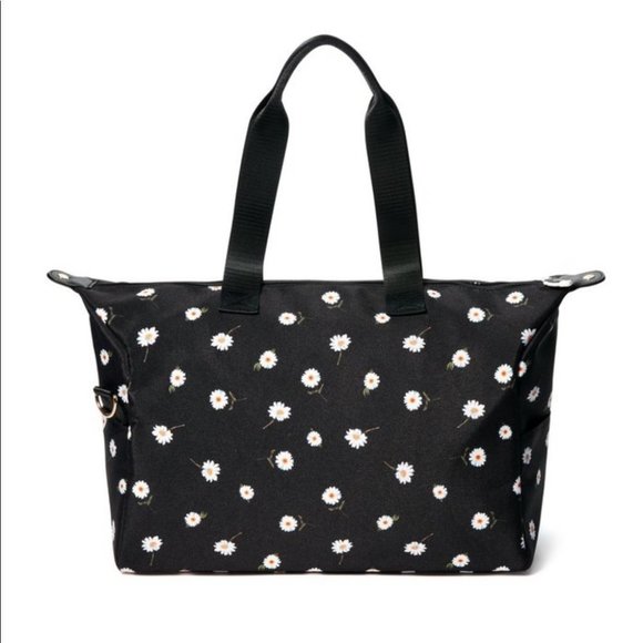 Alice & Olivia Duffel Bag Daisy Print Navy Overnight Travel Shoulder Bag - Picture 5 of 5